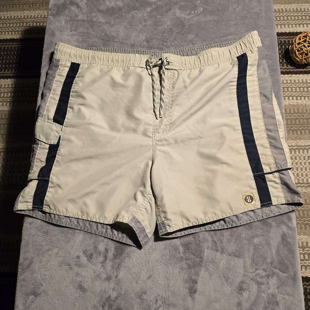 Bill BLASS vintage mens swim trunks tan 38s